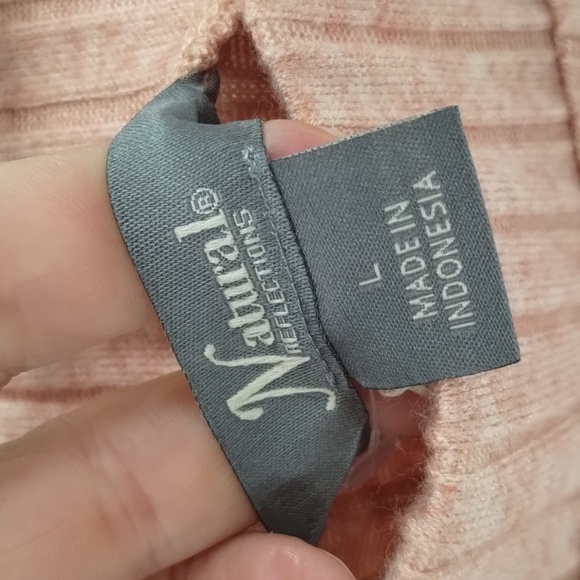 Natural Reflections Rib Wide Leg Crop Pants peach color size large with pockets - Picture 5 of 8